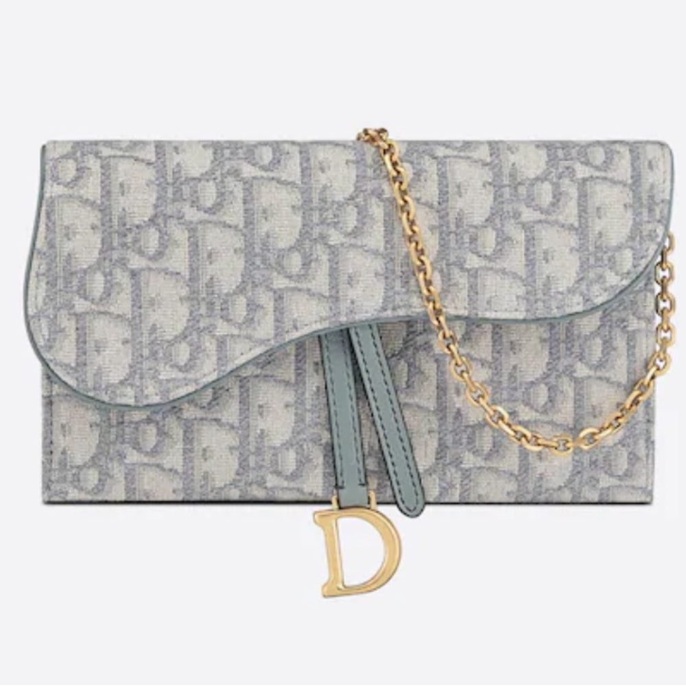 Saddle long wallet on chain canvas - Picture 2 of 14